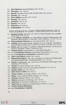 Stickereien und Perserteppiche II (NR. 441-485)