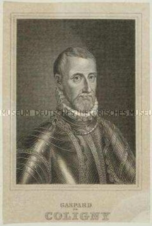 Porträt des französischen Hugenottenführers Gaspard II du Coligny