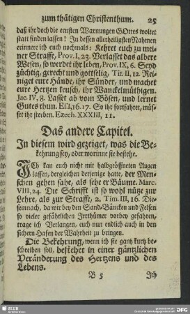 Das andere Capitel. In diesem wird gezeiget, was die Bekehrung sey, oder worinne sie bestehe