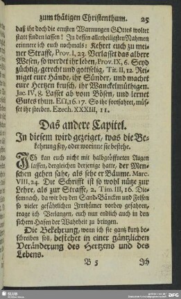 Das andere Capitel. In diesem wird gezeiget, was die Bekehrung sey, oder worinne sie bestehe