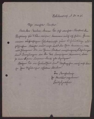 Schreiben an Hermann Muthesius (Brief)