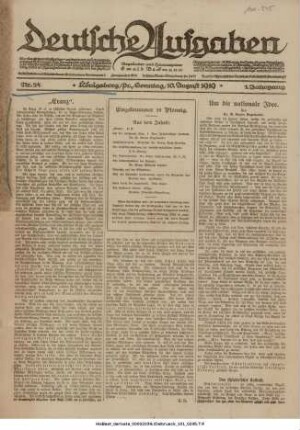 Deutschnationale Volkspartei. Presseberichte