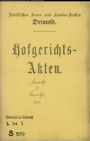 Schwartze, Johann Kord zu Lage gegen Tönies Schwartze im Bullerbroke (Bollerbruch) - Brautschatz