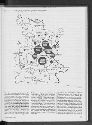 Herkunftsgebiete der Berufseinpendler in Hamburg 1987