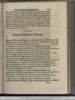 XXVII. Von der Häuselichen Nahrung