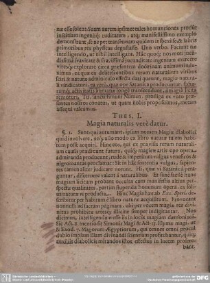 Thes. I. Magi naturalis verè datur.