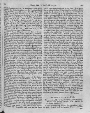 Storch, L.: Der Diplomat. Frankfurt a. M.: Sauerländer 1834