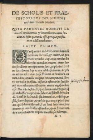 De Scholis Et Praeceptoribus Deligendis consilium Ioannis Musleri.