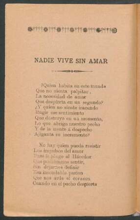 Nadie vive sin amar