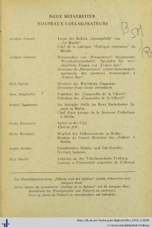 Neue Mitarbeiter Nouveaux Collaborateurs