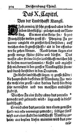 X. Cap. Von der landschafft Kiangsi