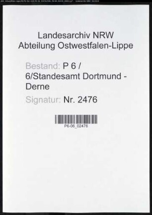 Sterberegister Standesamt Dortmund-Derne (XIV)