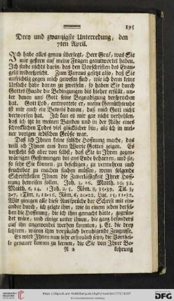 Drey und zwanzigste Unterredung, den 7ten April