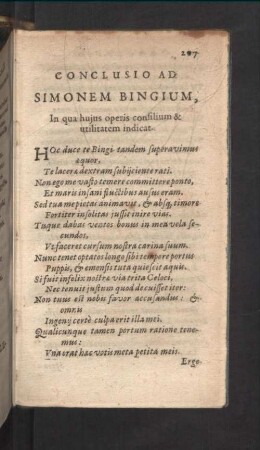 Conclusio ad Simonem Bingium
