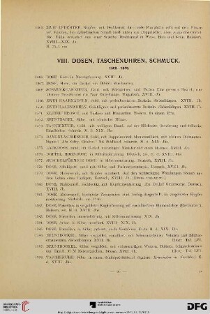 VIII. Dosen, Taschenuhren, Schmuck (Nr. 1566-1649)