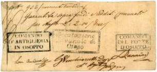 Geldschein, 2 Lire, 1848