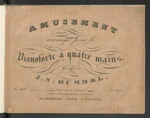 Amusement : arr. pour le pianoforte à 4 mains ; op. 108