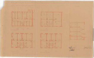 Grund, Peter; Kemminghausen; Kemminghauserstr. / Heidweg; Siedlung - Typ Dreizimmer, zweigeschossig mit halbausgebautem Dachgeschoss (Grundrisse; Querschnitt)