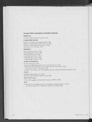 Im April 1986 veröffentlichte Statistische Berichte