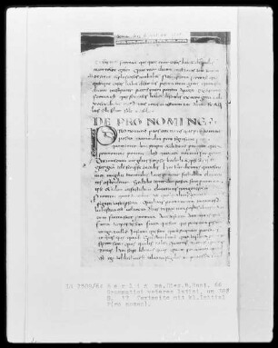 Sammelhandschrift grammatischer Lehrtexte, Grammatici veteres latini — Initiale P (ro nomen), Folio 17 recto