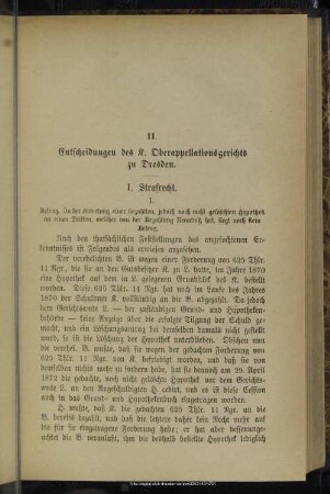 II. Entscheidungen des K. Oberappellationsgerichts zu Dresden