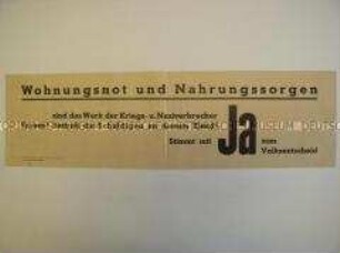 Maueranschlag zum Volksentscheid in Sachsen über die Enteignung der Kriegs- und Naziverbrecher