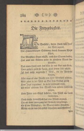 7. Die Freygebigkeit.