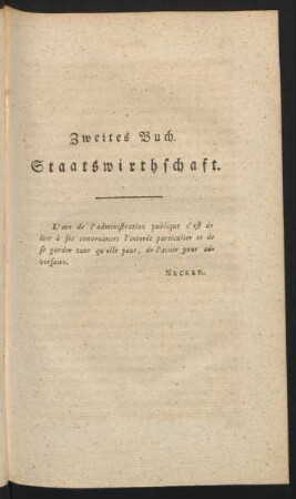 Zweites Buch. Staatswirthschaft.