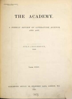 The academy. 34. 1888