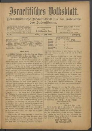 10: Nr. 10 vom 15. Juli 1887