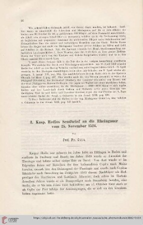 17: Zur Geschichte des Rheingaues, 3, Kasp. Hedios Sendbrief an die Rheingauer vom 25. November 1524