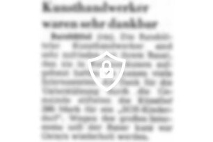 Kunsthandwerker waren sehr dankbar