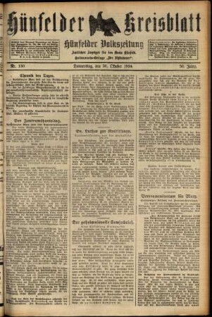 Ausgabe vom Donnerstag, den 30. Oktober 1924.