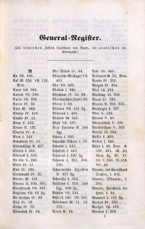 Die Mythologie der asiatischen Völker, der Aegypter, Griechen, Römer, Germanen und Slaven, [8]. General-Register zu Konrad Schwenck's Mythologie der Griechen, Römer, Ägypter, Semiten, Perser, Germanen und Slaven in sieben Bänden