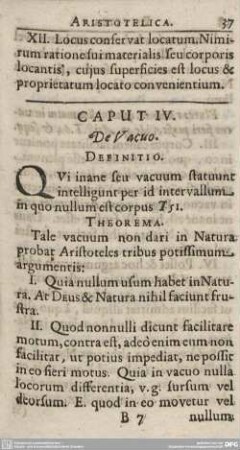 CAPUT IV. De Vacuo.