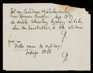 Brief von Jacob Grimm an Friedrich Arnold Verlag Brockhaus