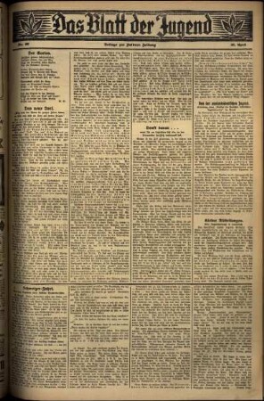 Zweite Ausgabe vom Mittwoch, den 30. April 1930.
