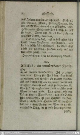 20. Christus, ein wunderbarer König
