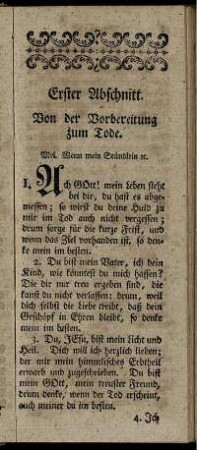 Erster Abschnitt. Von der Vorbereitung zum Tode.