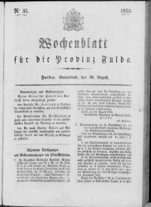 Nr. 35, Ausgabe vom 28. August 1853