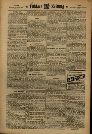 Dritte Ausgabe vom Samstag, den 31. Dezember 1910.
