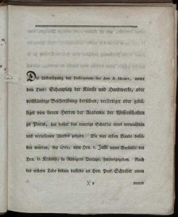 Die Uebersetzung der Descriptions des Arts & Metiers, ...