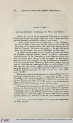 1: Die musikalische Forschung von Witz und Humor