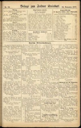 Zweite Ausgabe vom Samstag, den 24. November 1877.