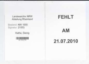 Entnazifizierung Georg Kathe, geb. 00.00.0000 ()