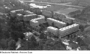 Dresden-Strehlen. Wohnbebauung (1930-1934, H. Vasak) zwischen Dohnaer und Lockwitzer Straße