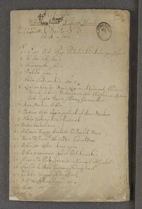 Hamburg, St. Jacobi: Catalogus Bibliothecae Ecclesiae St. Jacobi Hamburg, Anno 1715