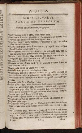 Index Secvndvs Rervm Et Verborvm.