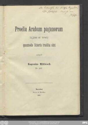 Proelia Arabum paganorum (Ajjâm al ʿArab) quomodo litteris tradita sint
