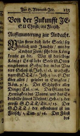 Von der Zukunfft Jesu Christi/ ins Fleisch.
